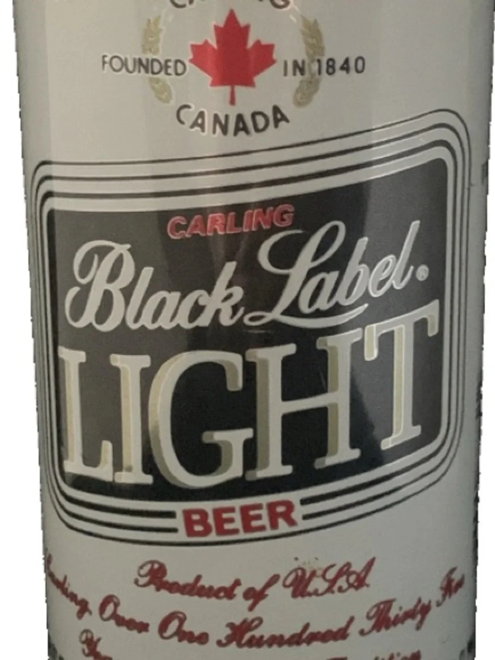 Vintage Beer Can Carling Black Label Light Empty Product of USA